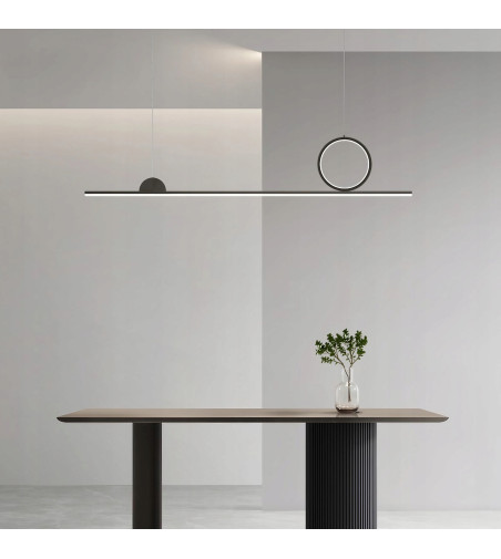 Lampa wisząca LED długa liniowa nad stół nowoczesna ring okrąg 120cm Wobako