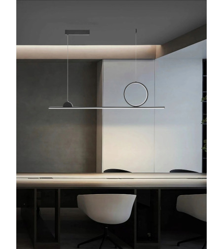 Lampa wisząca LED długa liniowa nad stół nowoczesna ring okrąg 120cm Wobako