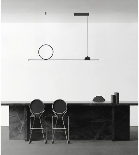 Lampa wisząca LED długa liniowa nad stół nowoczesna ring okrąg 120cm Wobako