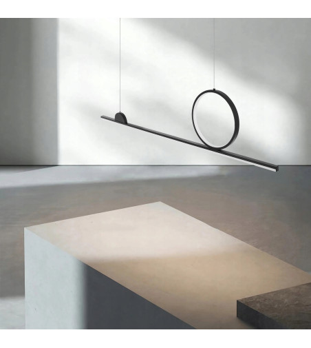 Lampa wisząca LED długa liniowa nad stół nowoczesna ring okrąg 120cm Wobako