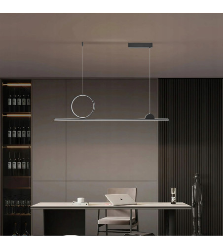 Lampa wisząca LED długa liniowa nad stół nowoczesna ring okrąg 120cm Wobako