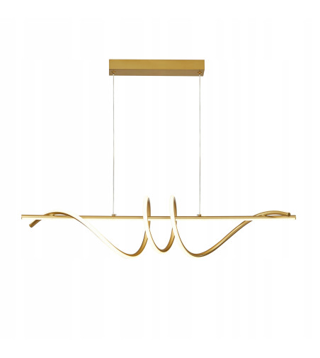 Lampa wisząca LED długa liniowa nad stół nowoczesna złoty tuba 90cm Wobako