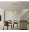 Lampa wisząca LED długa liniowa nad stół nowoczesna złoty tuba 90cm Wobako