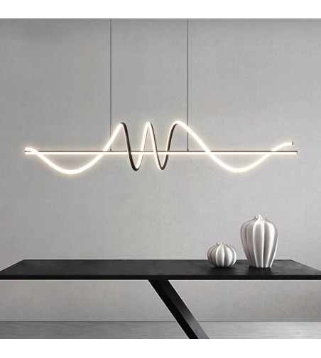 Lampa wisząca LED długa liniowa nad stół nowoczesna ring okrąg 90cm Wobako