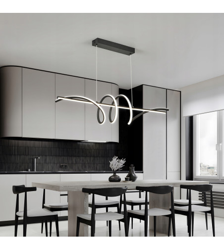 Lampa wisząca LED długa liniowa nad stół nowoczesna ring okrąg 90cm Wobako