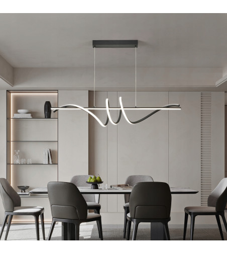 Lampa wisząca LED długa liniowa nad stół nowoczesna ring okrąg 90cm Wobako