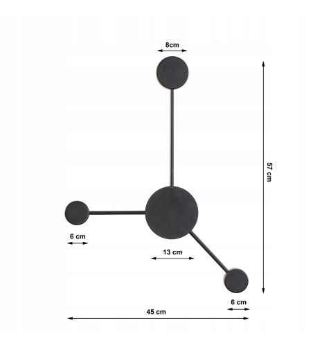 Czarny kinkiet nowoczesny lampa loft ścienna Wobako PANAMA punktowa slim