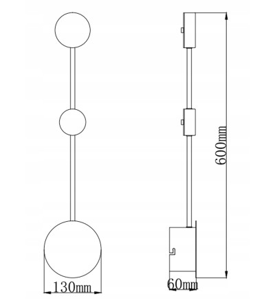 Plafon Wobako PANAMA kinkiet złoty nowoczesny modern lampa ścienna loft LED