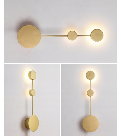 Plafon Wobako PANAMA kinkiet złoty nowoczesny modern lampa ścienna loft LED