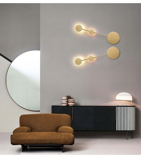 Plafon Wobako PANAMA kinkiet złoty nowoczesny modern lampa ścienna loft LED