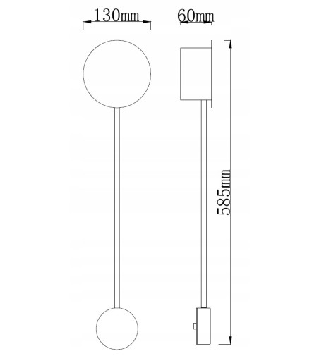 Wobako PANAMA złoty kinkiet nowoczesny lampa ścienna plafon loft LED
