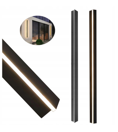 LINIOWY kinkiet nowoczesny lampa ogrodowa elewacja zewnętrzna IP65 LED150cm