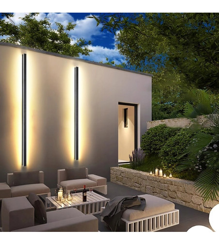 LINE Slim Z150 czarny kinkiet nowoczesny lampa ogrodowa 150cm elewacja zewnętrzna IP65 LED