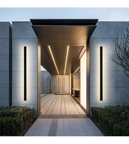 LINE Slim Z150 czarny kinkiet nowoczesny lampa ogrodowa 150cm elewacja zewnętrzna IP65 LED