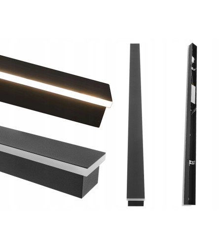 LINE Slim Z150 czarny kinkiet nowoczesny lampa ogrodowa 150cm elewacja zewnętrzna IP65 LED