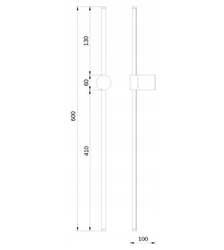 Lizbona II Mini energooszczędny, liniowy kinkiet LED 60cm o nowoczesnym designie