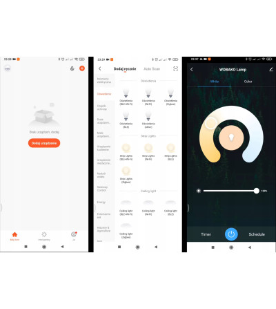 Lampa wisząca żyrandol LED pilot Tuya okrąg 40/50/60cm sufit plafon Wobako