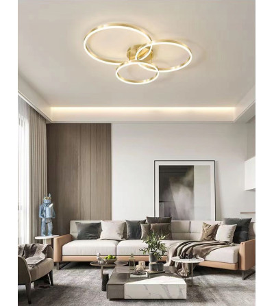 Silva Flat III 60 złota wisząca LED | Żyrandol smart pilot Tuya | Wobako