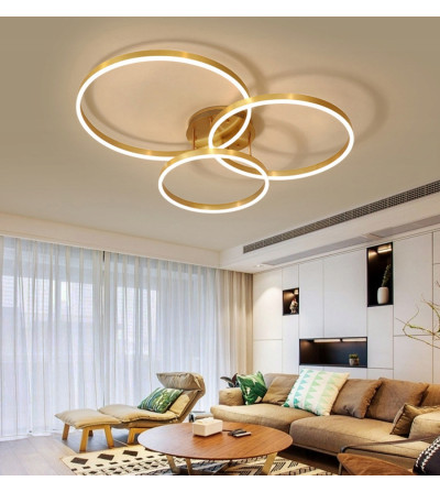 Lampa wisząca żyrandol LED pilot Tuya okrąg 40/50/60cm sufit plafon Wobako