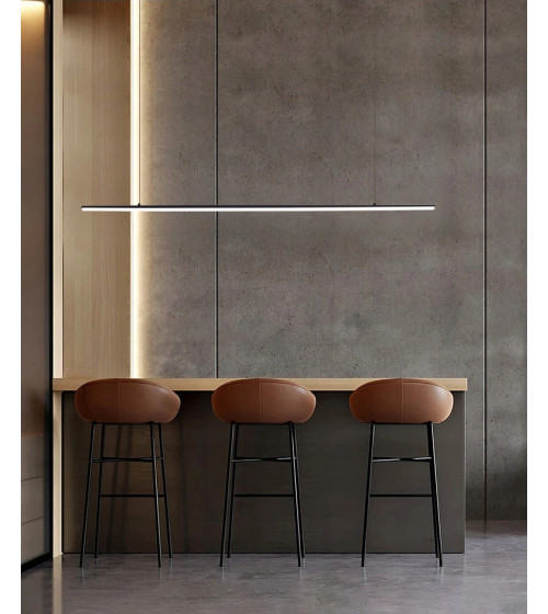 Monako UNO 120 – długa lampa wisząca LED nad stół 120cm nowoczesna czarna | Wobako