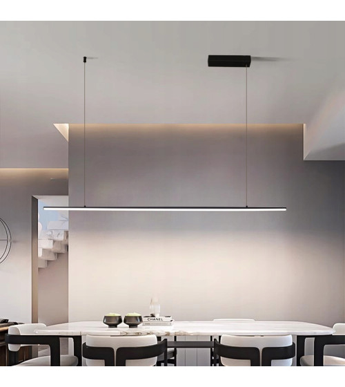 Monako UNO 150 – długa lampa wisząca LED nad stół 150cm nowoczesna czarna | Wobako