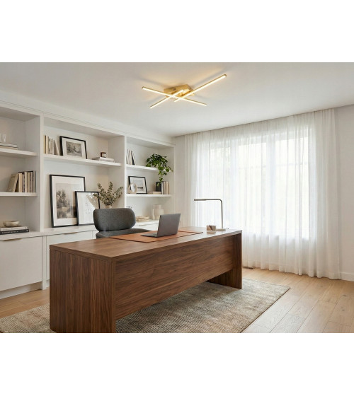 Złota lampa sufitowa LED wisząca regulowana żyrandol Plafon 4000K | Wobako