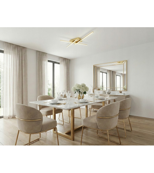 Złota lampa sufitowa LED wisząca regulowana żyrandol Plafon 4000K | Wobako