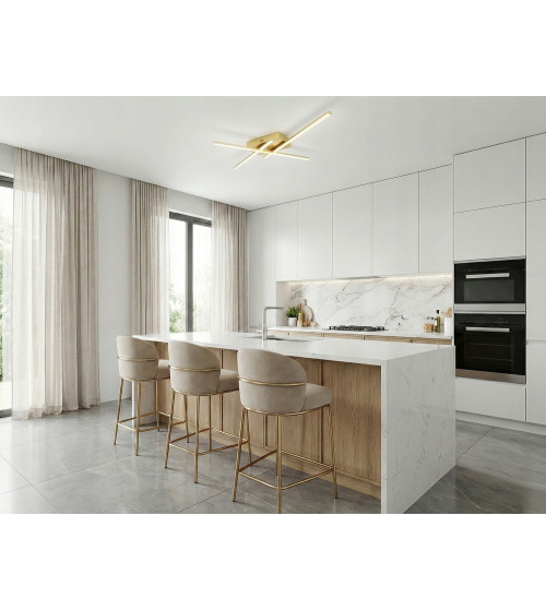 Złota lampa sufitowa LED wisząca regulowana żyrandol Plafon 4000K | Wobako