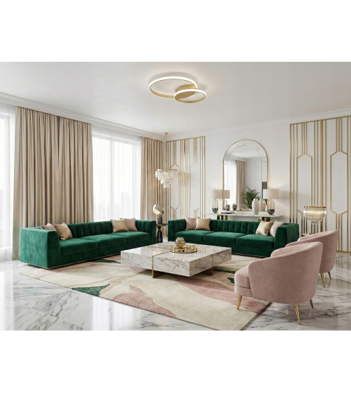 Nowoczesna mocna złota lampa sufit PLAFON Ring okręgi panel LED 25+35cm | Wobako