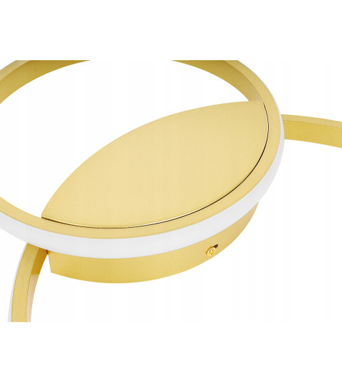 Nowoczesna mocna złota lampa sufit PLAFON Ring okręgi panel LED 25+35cm | Wobako