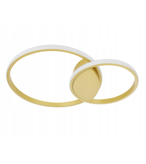Nowoczesna mocna złota lampa sufit PLAFON Ring okręgi panel LED 25+35cm | Wobako
