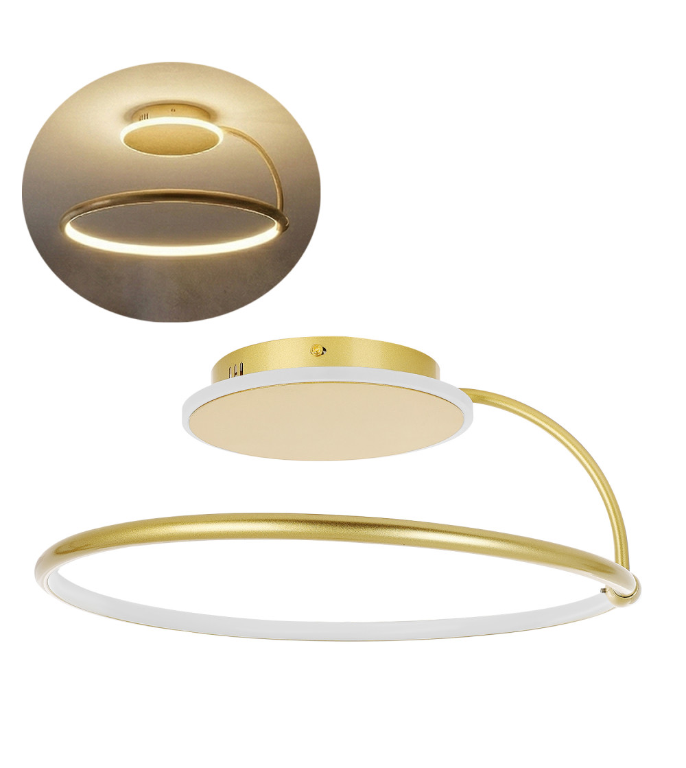 Nowoczesna złota lampa sufitowa Wobako żyrandol LED PLAFON Ring okrąg mocna | Wobako