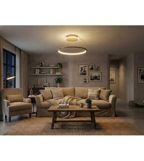 Nowoczesna złota lampa sufitowa Wobako żyrandol LED PLAFON Ring okrąg mocna | Wobako