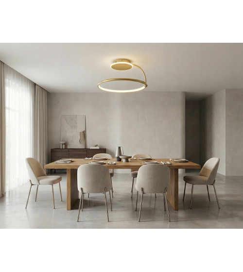 Nowoczesna złota lampa sufitowa Wobako żyrandol LED PLAFON Ring okrąg mocna | Wobako