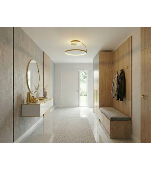 Nowoczesna złota lampa sufitowa Wobako żyrandol LED PLAFON Ring okrąg mocna | Wobako