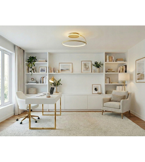 Nowoczesna złota lampa sufitowa Wobako żyrandol LED PLAFON Ring okrąg mocna | Wobako