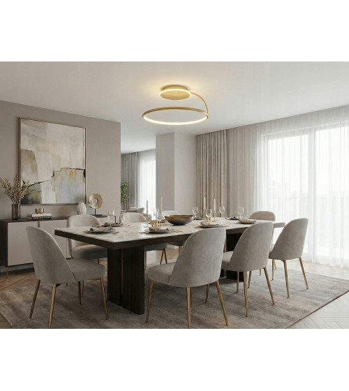 Nowoczesna złota lampa sufitowa Wobako żyrandol LED PLAFON Ring okrąg mocna | Wobako