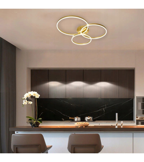 SILVA FLAT III 40 PRO złota lampa żyrandol LED 20/30/40 cm – Pilot Tuya