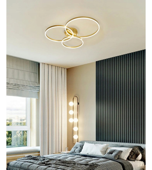 SILVA FLAT III 40 PRO złota lampa żyrandol LED 20/30/40 cm – Pilot Tuya