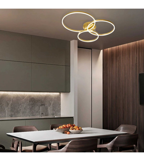 SILVA FLAT III 40 PRO złota lampa żyrandol LED 20/30/40 cm – Pilot Tuya