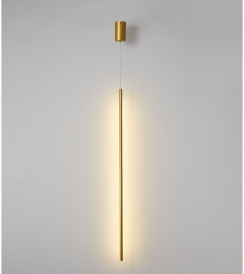 MONAKO TUBE Złota | Pionowa lampa wisząca LED 82 cm – nowoczesna liniowa tuba