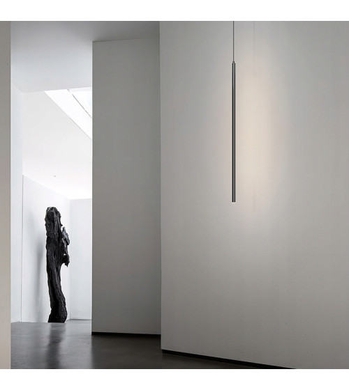 MONAKO TUBE | Czarna pionowa lampa wisząca LED 80 cm – nowoczesna liniowa
