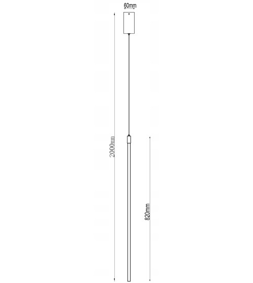 MONAKO TUBE Złota | Pionowa lampa wisząca LED 82 cm – nowoczesna liniowa tuba