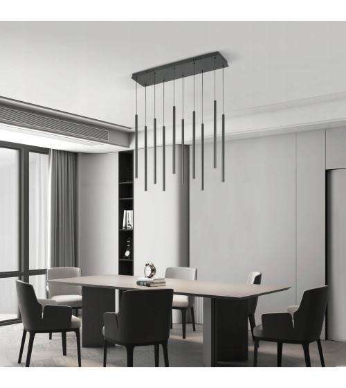 Lampa wisząca LED długa nad stół rurki Nano Slim nowoczesna do jadalni tuby