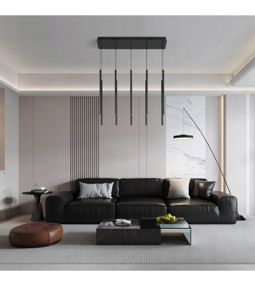 Lampa wisząca LED NANO Slim 10 nad stół | Nowoczesne pionowe tuby do jadalni