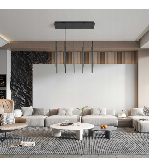 Lampa wisząca LED NANO Slim 10 nad stół | Nowoczesne pionowe tuby do jadalni