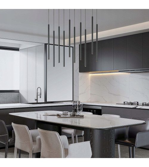 Lampa wisząca LED długa nad stół rurki Nano Slim nowoczesna do jadalni tuby