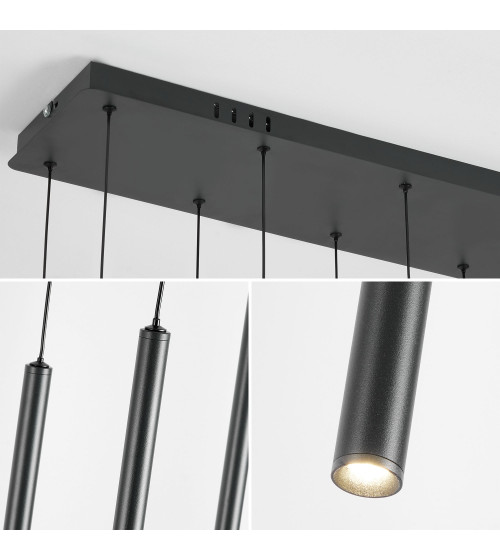 Lampa wisząca LED NANO Slim 10 nad stół | Nowoczesne pionowe tuby do jadalni