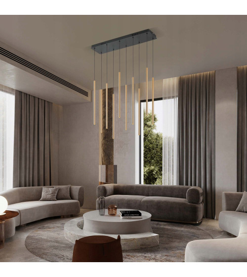 Lampa wisząca LED długa nad stół rurki Nano Slim nowoczesna do jadalni tuby