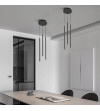 NANO SLIM 3 czarna lampa wisząca LED nad stół | Pionowe tuby do sypialni
